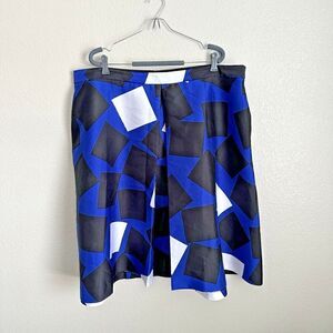 Lane Bryant Skirt Womens Size 24 Pleated Graphic Color Block Knee Multicolor